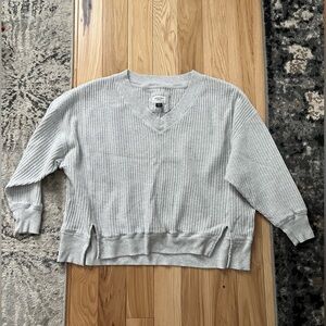 American Eagle Outfitters Light Gray Textured Sweater